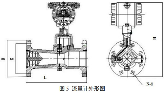 dn100旋進旋渦流量計外形圖